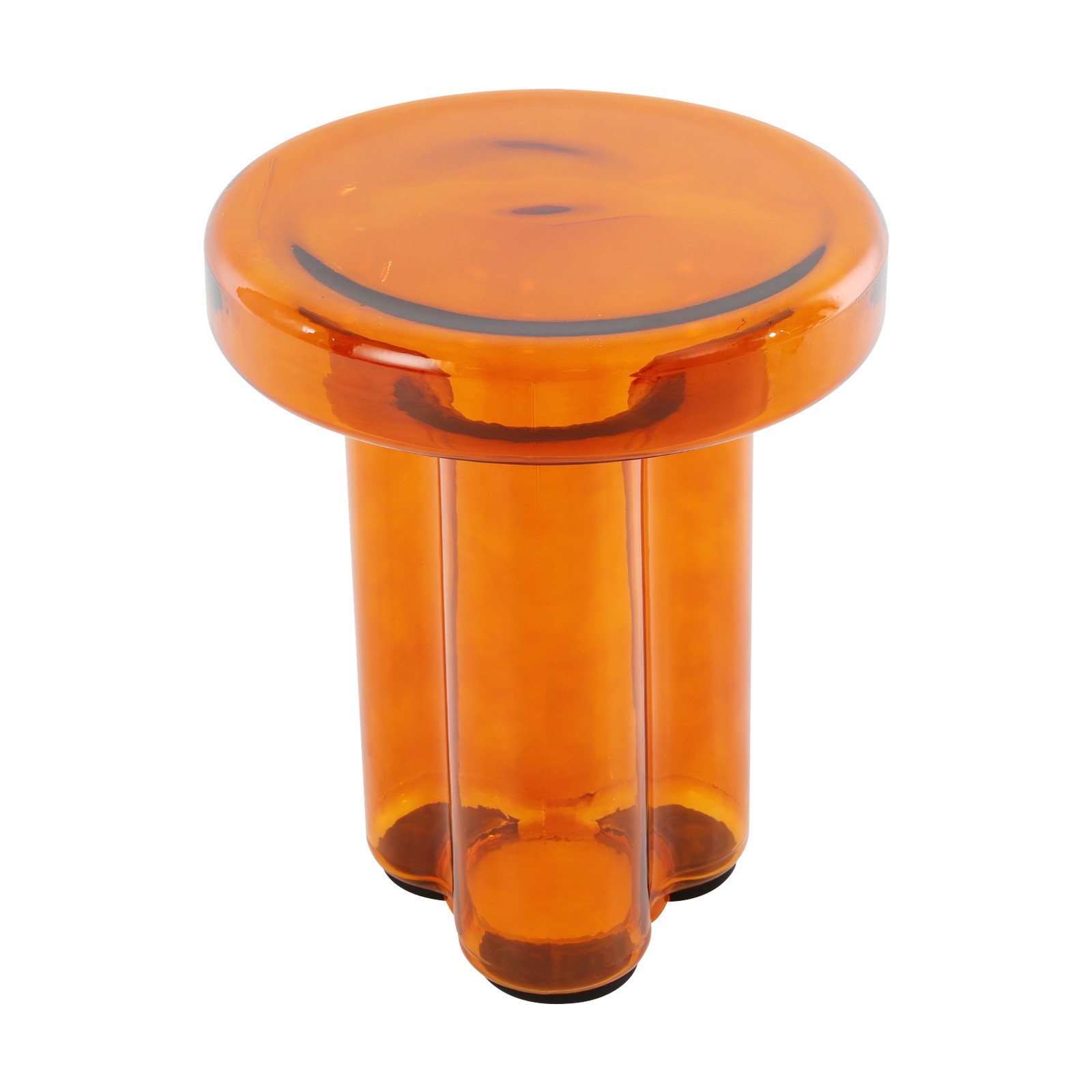 15*17.7in Round Glass Side Table 44.09 lbs Load Coffee Table, Modern Sofa Table