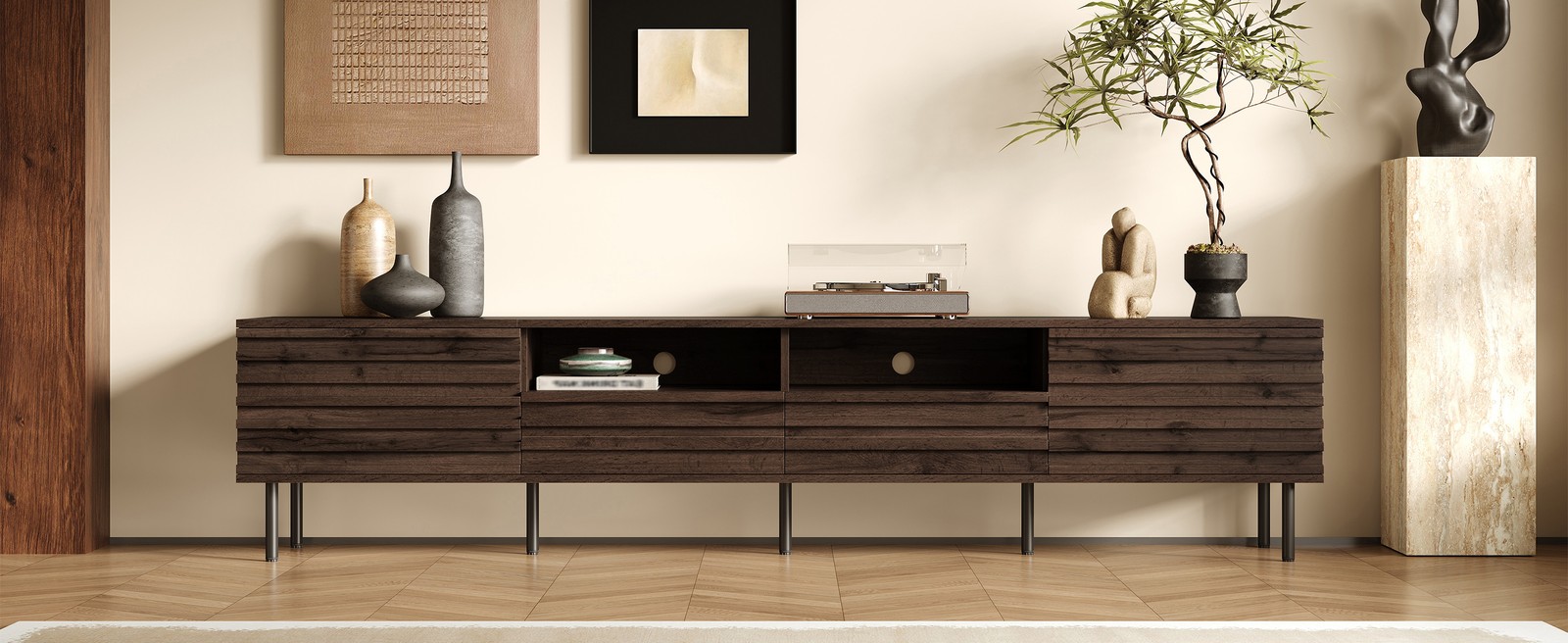 78″ Modern TV Stand for TVs up to 85″, Entertainment Center with Storage