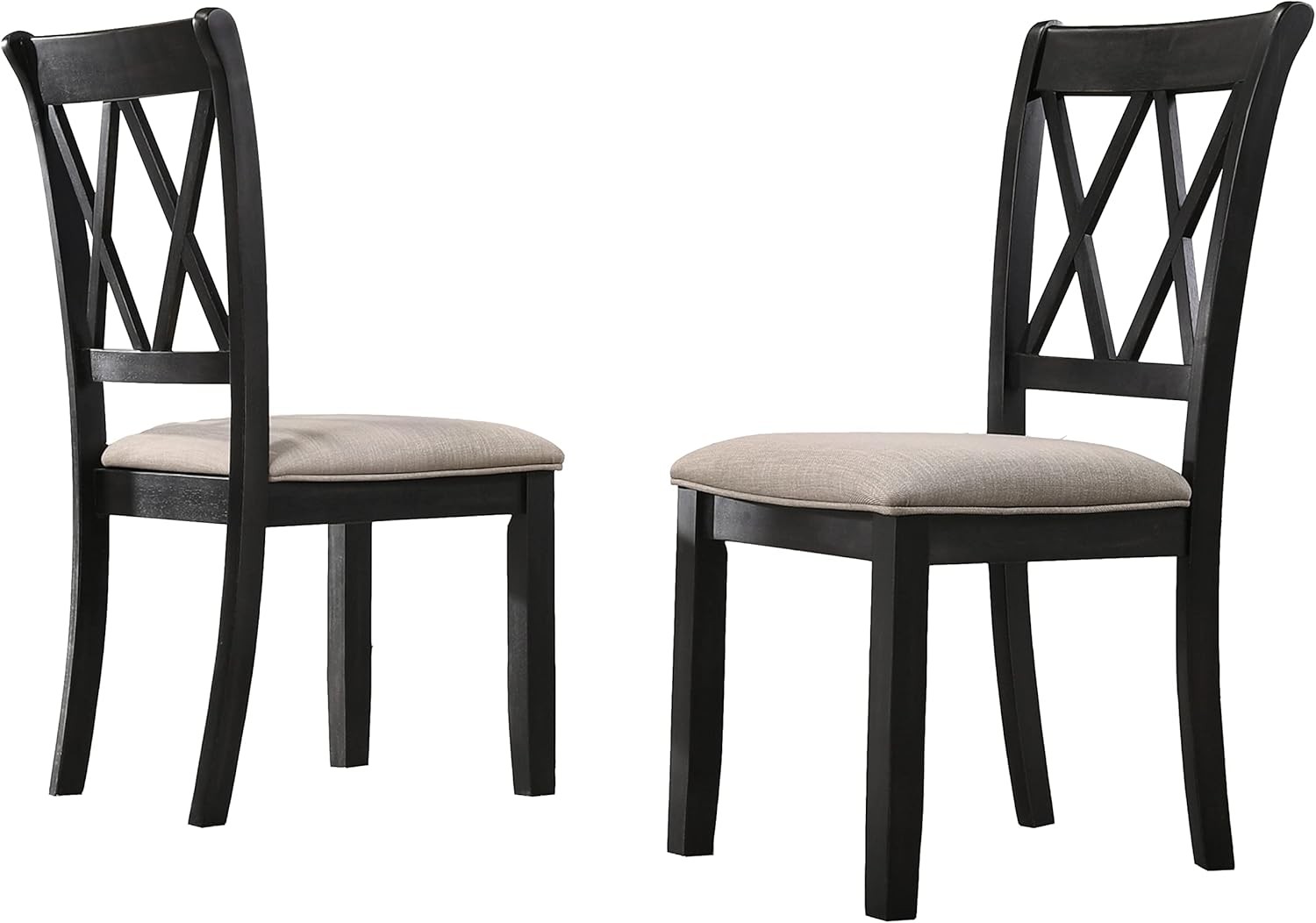 Windvale Fabric Upholstered Dining Chair, Set of 2, Black