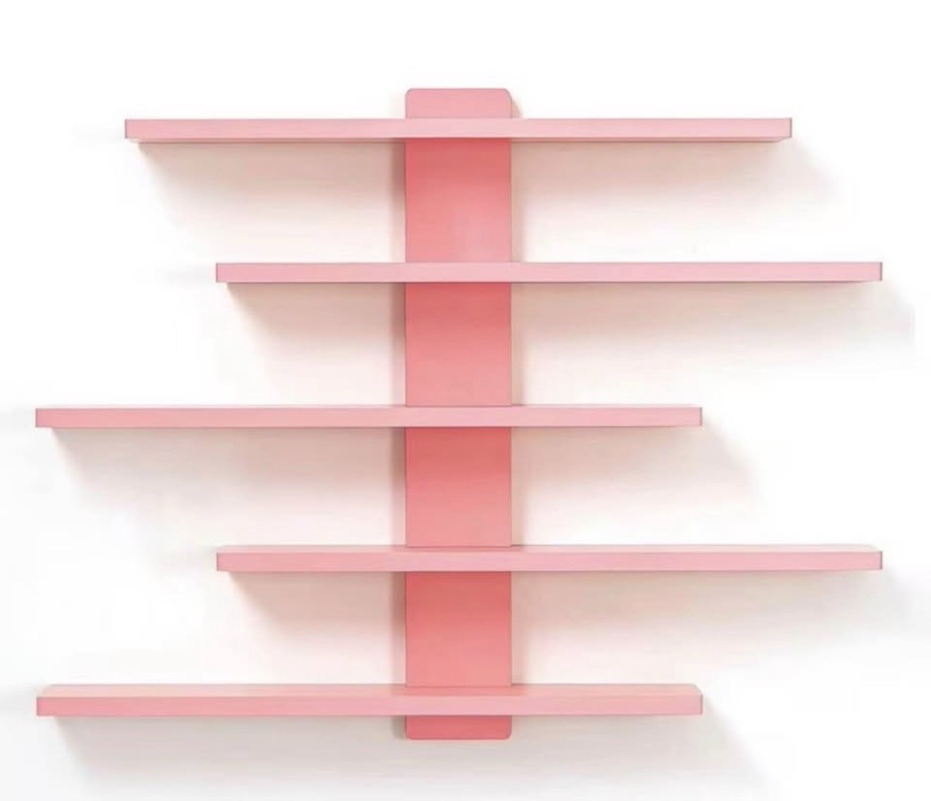 Pink Wall Mounted PVC Wall Shelf, 5-Shelf Display Floating, 14.56 in