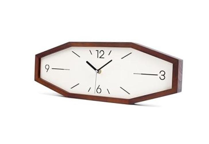 DaguyS Wooden Retro Wall Clocks, 18 Inches Square Clocks Rectangular Wall Brown