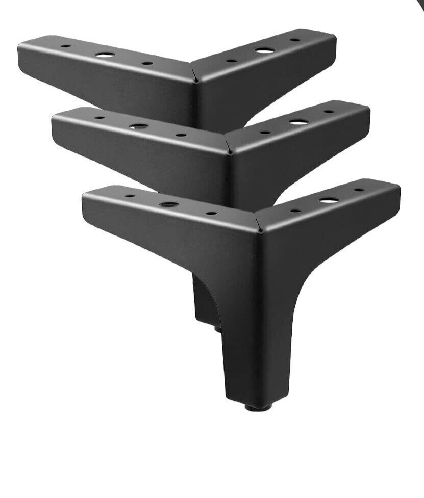 AODIOU Furniture 4Legs Metal Feet: Cabinet Legs 4 Inch Triangle Feet Replacement