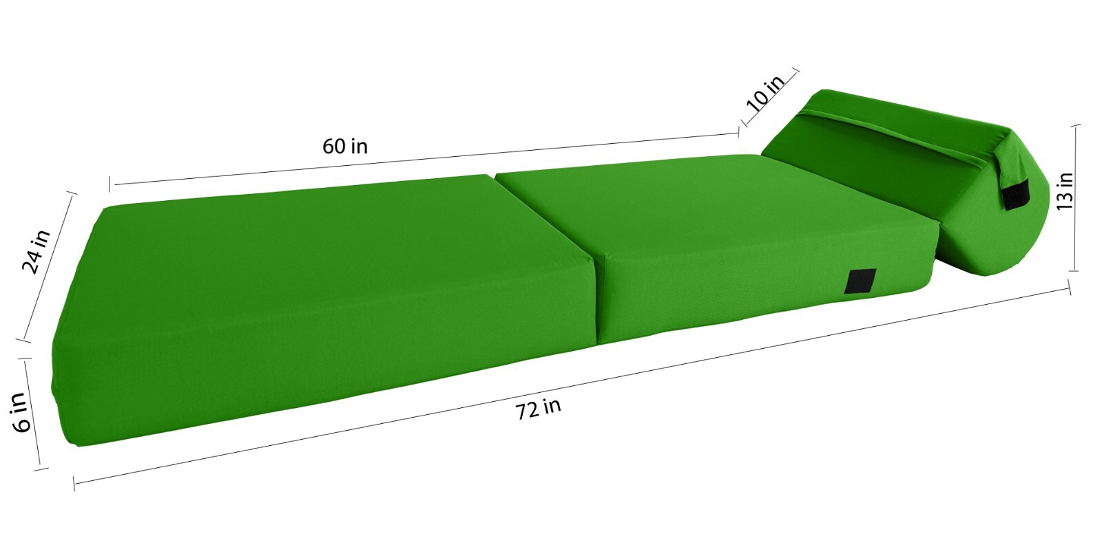 Sleeper Chair Folding Foam Beds, Convertible Sofa Mattress 6 x 24×70 Lime