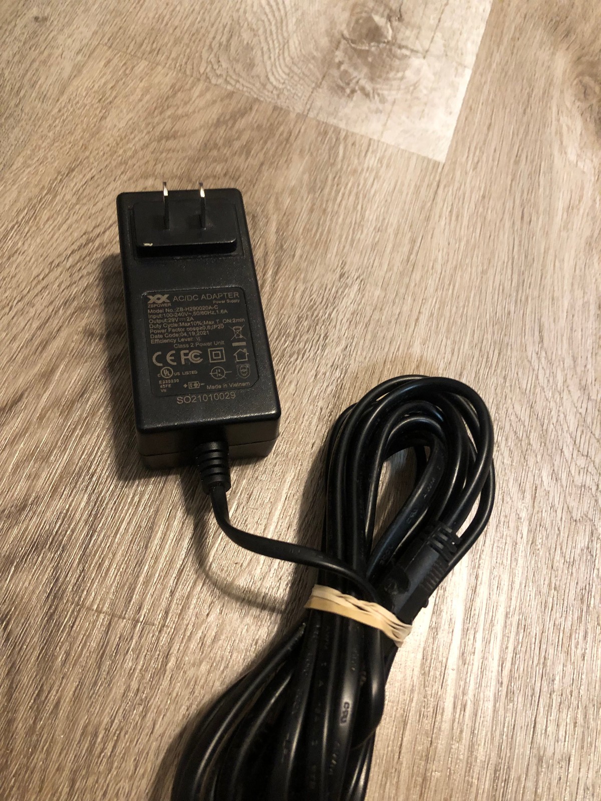 Wall Plug-in Recliner Power Supply, Model ZB-H290020A-C, 29V 2A AC/DC TESTED