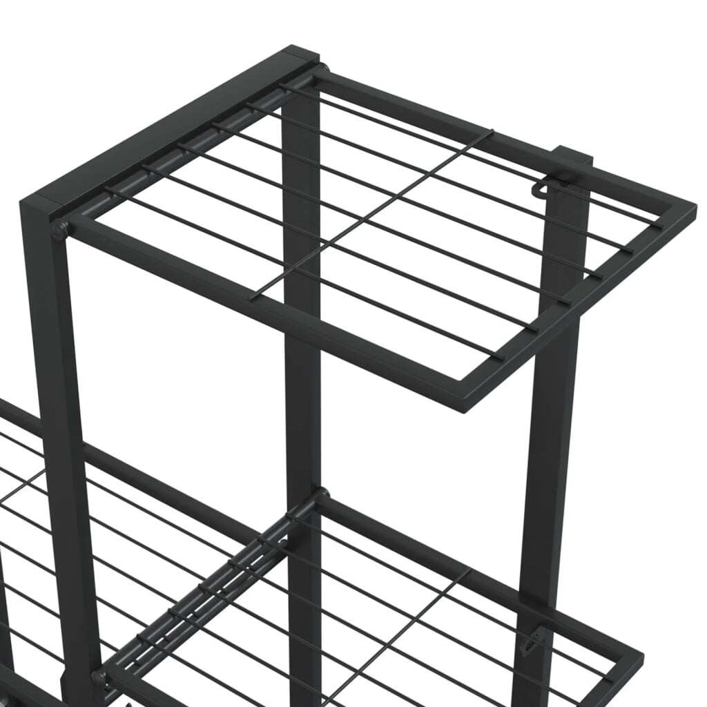Flower Stand with Wheel 37.2″x9.8″x36.4″ Black Metal