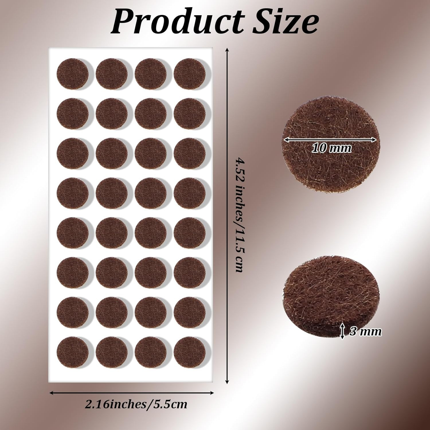 Small 3/8″ Felt Pads for Cabinet Door Bumpers, 224PCS Self Adhesive Thick Bum…