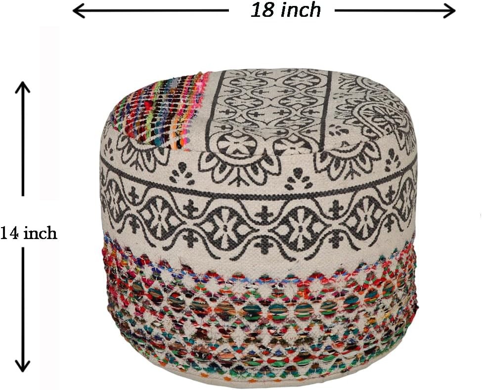 L. R. Resources Inc. LR Home Multicolor Floral Cotton Blend Ottoman Pouf Home