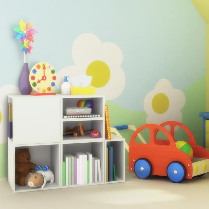Snow White Stackable Wood Cube Bookcase – Set of 3 Storage Organizers
