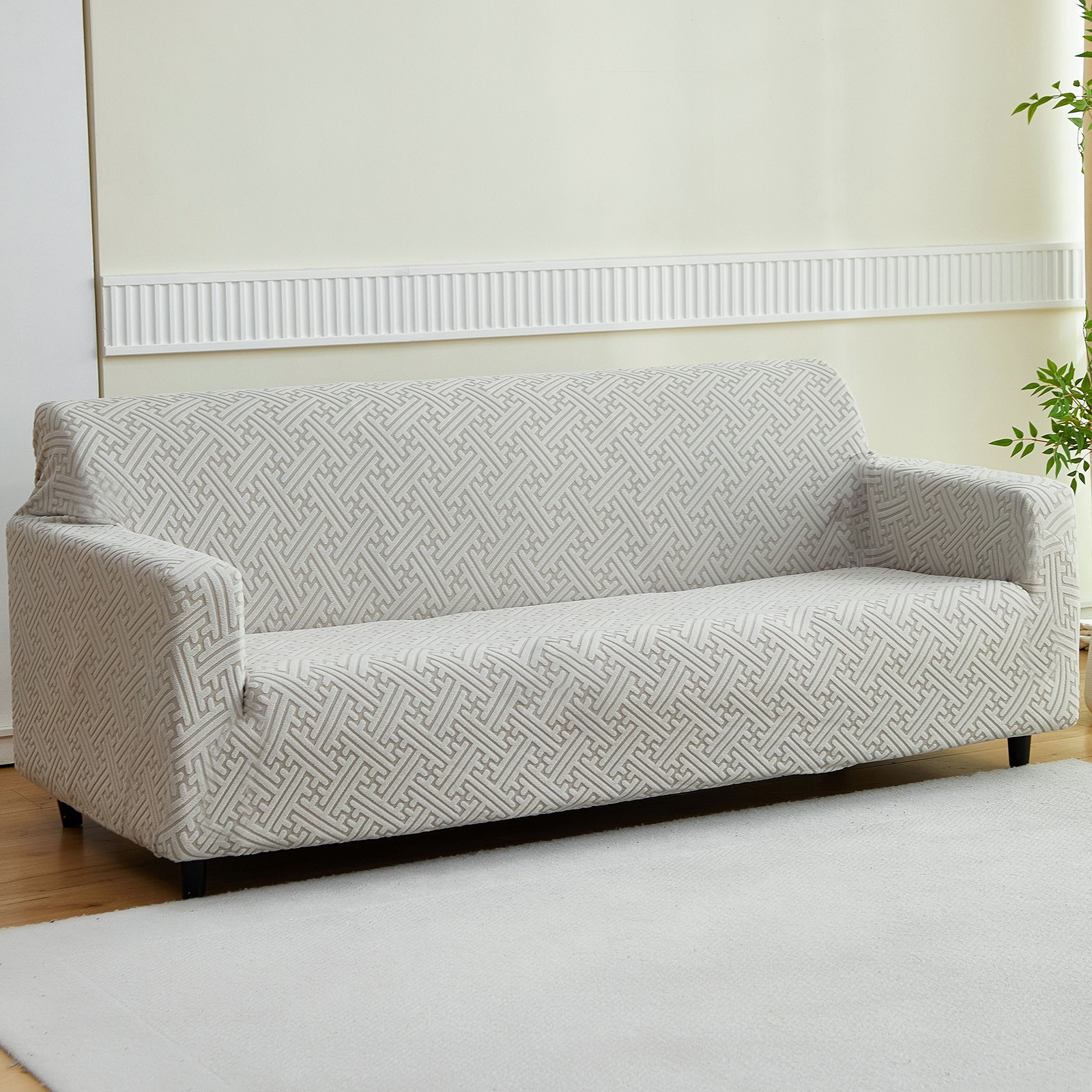 Thick Stretch Jacquard Sofa Cover 360° Couch Protection Anti-Slip Pet Friendly