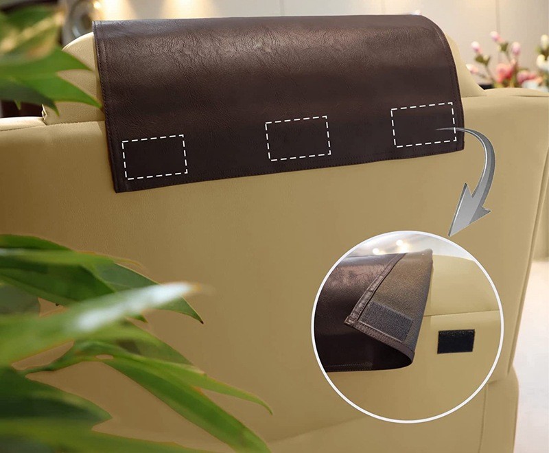 100% PU Leather Recliner Protector Slipcover Headrest Cover Furniture 17×27 in