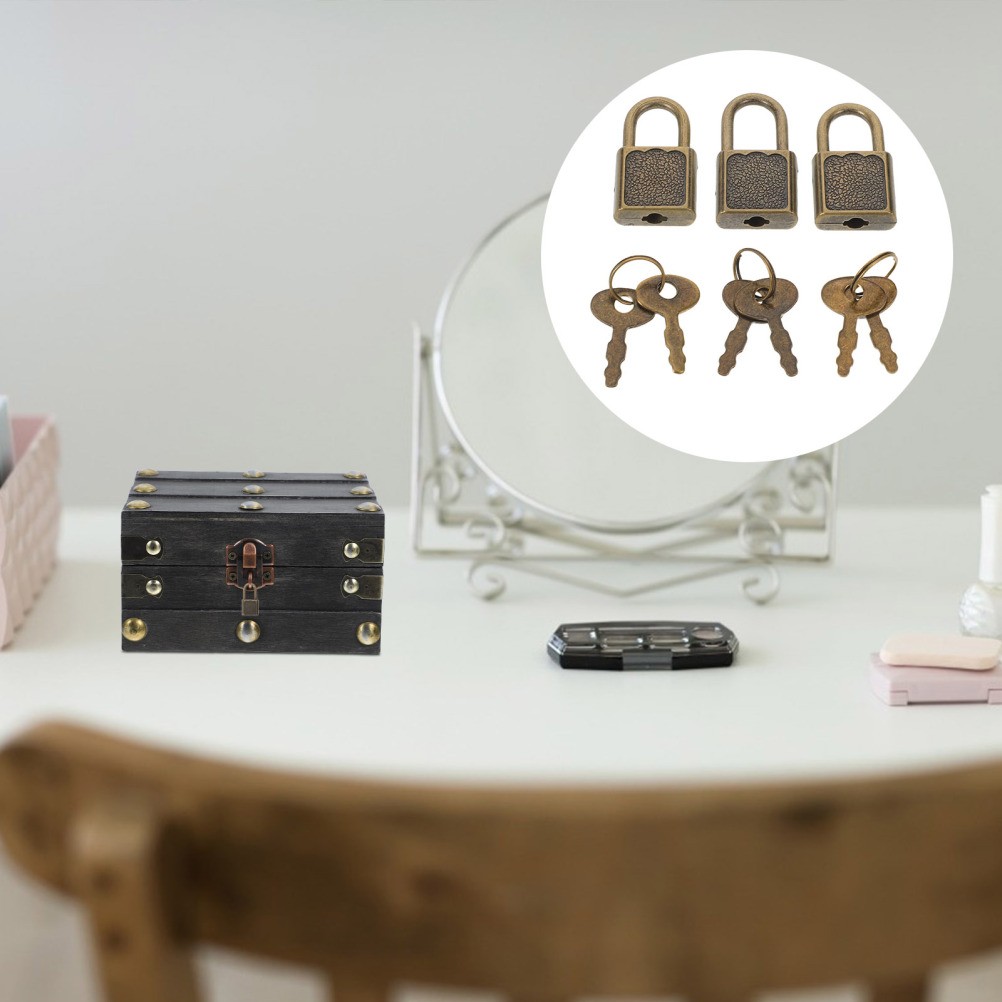 12 Sets Small Padlock Kids Keys That Look Real Boxes for Personal Items
