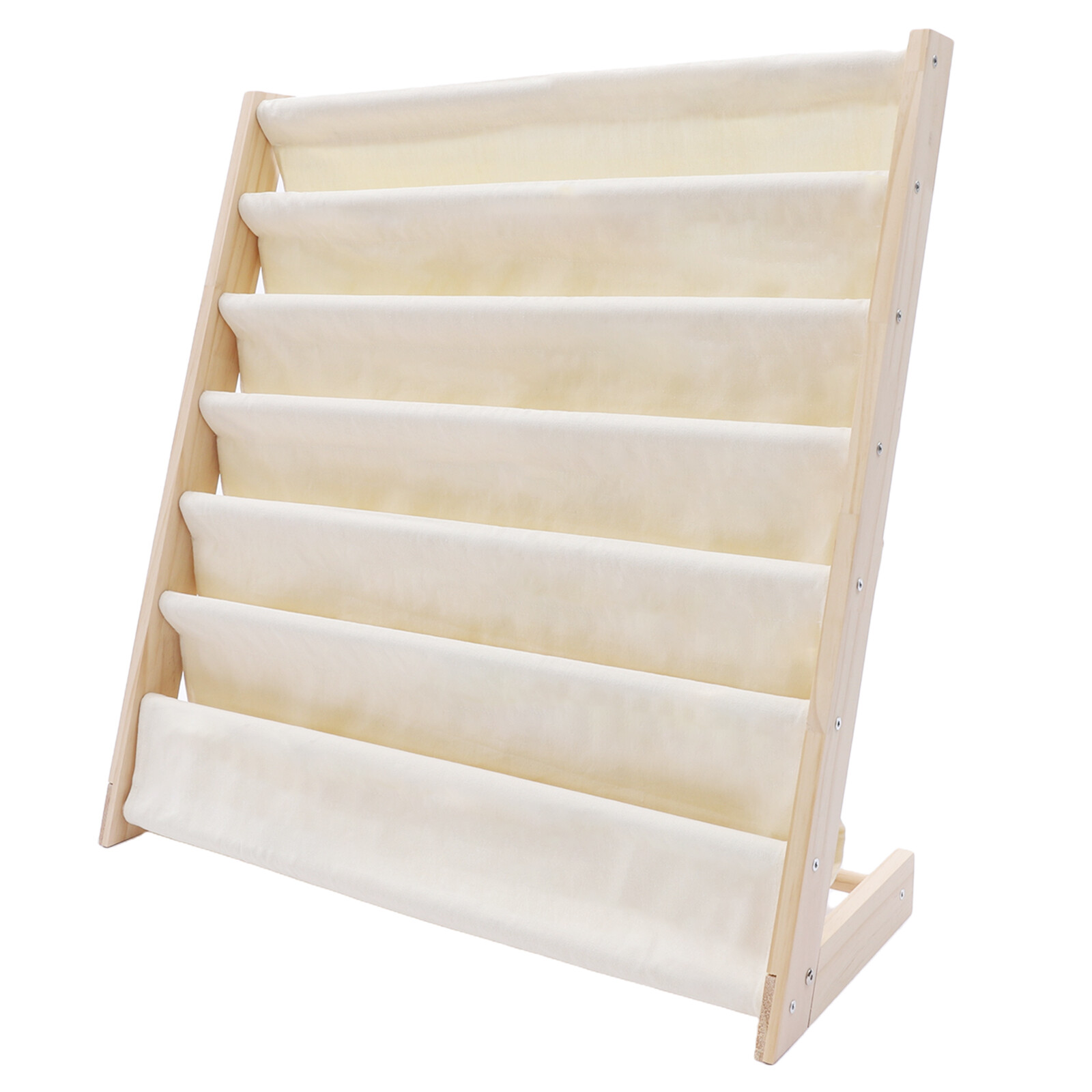 6 Tiers Wooden Bookcase Children Kids Book Shelf Storage Rack Tidy Organizer