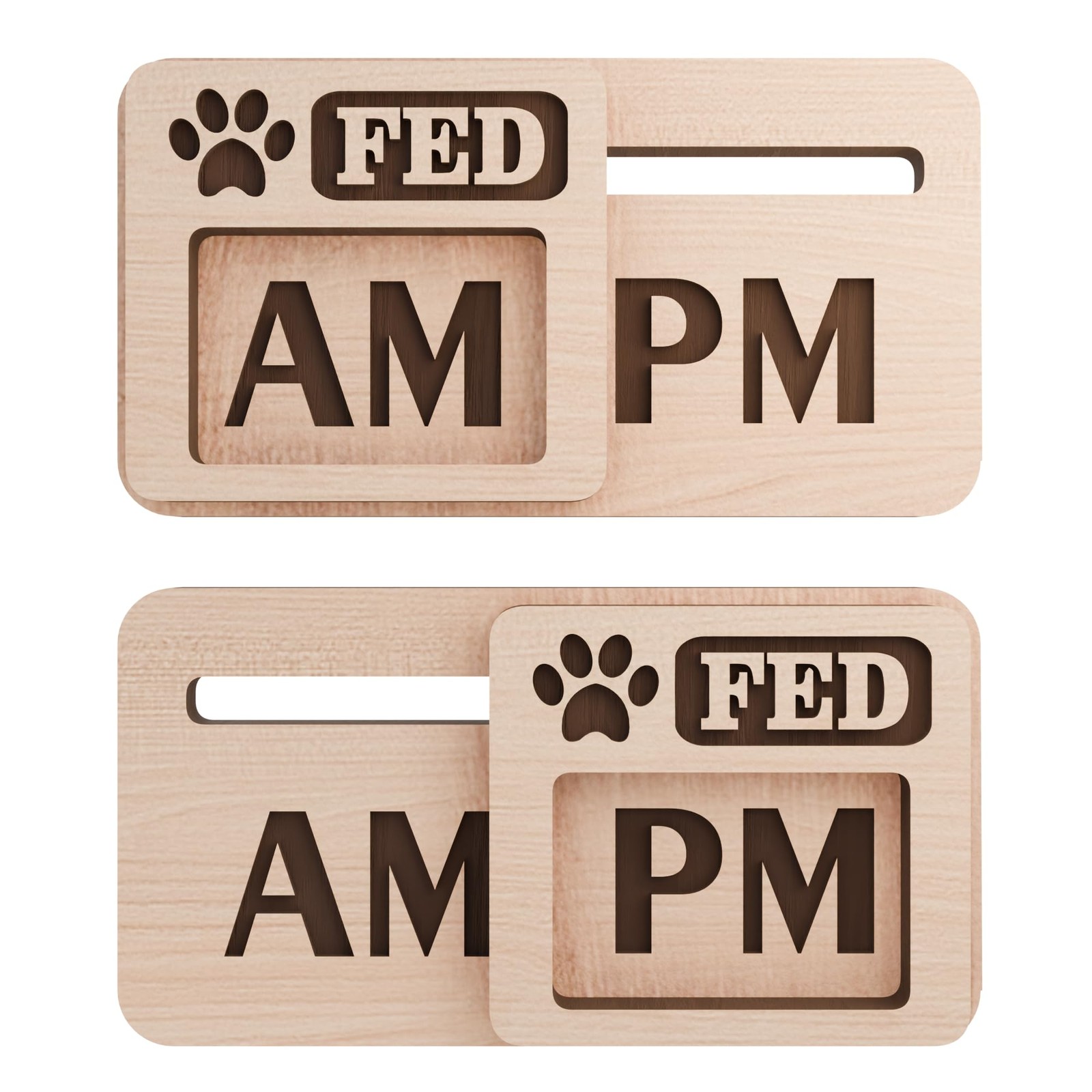 Dog Fed | CAT Fed EZSlide AM or PM Tracker (Adhesive)