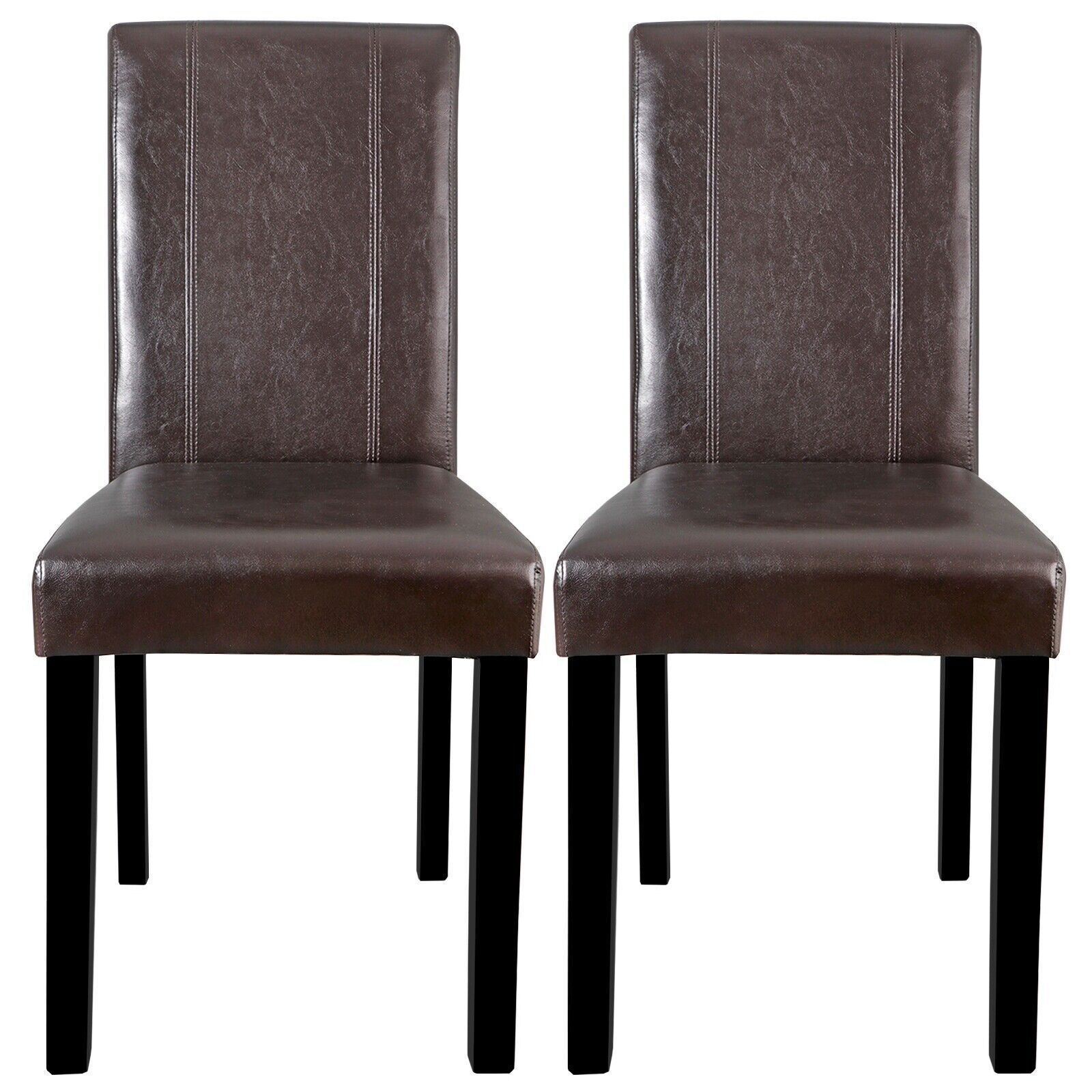 2/4/6/8 Dining Room Brown Parson Chairs Kitchen Elegant Leather Design Formal