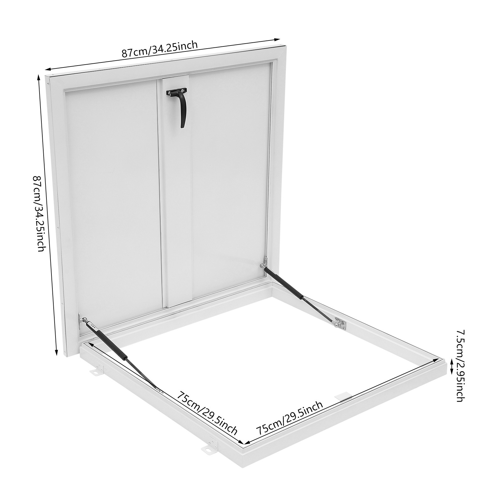 Modern White Aluminum Alloy Roof Hatch with Secure Opening Design