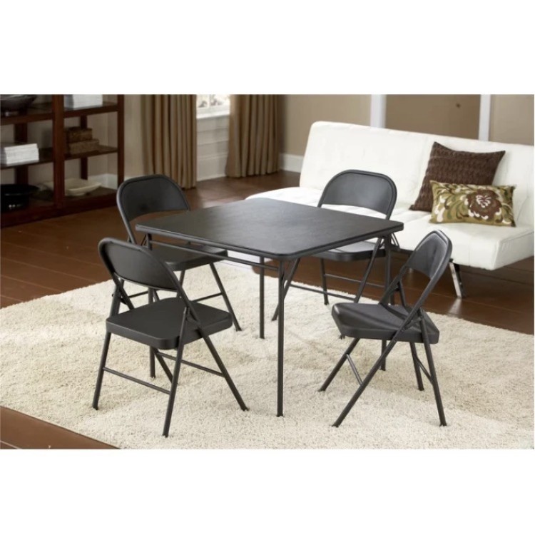 Mainstays All-Steel Metal Folding Chair, Black (Set of 4)