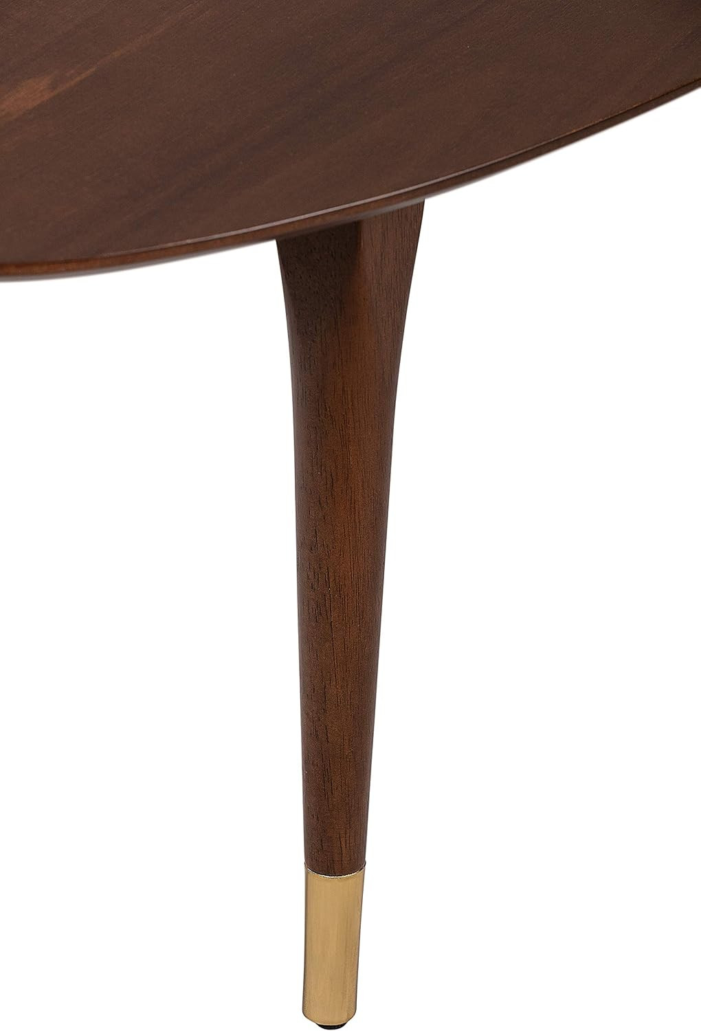 Clemintine Oval Coffee Table, Mid-Century Modern Wood Cocktail Table with Walnut