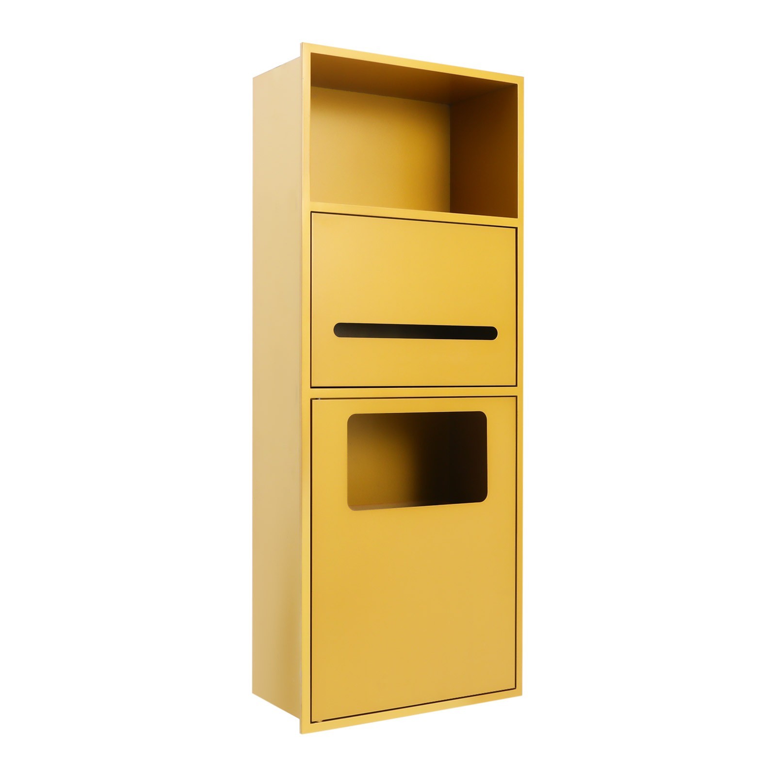 Shower Bathroom Trash Can, In-wall Trash Bin Cabinet, Storage Cabinet gold
