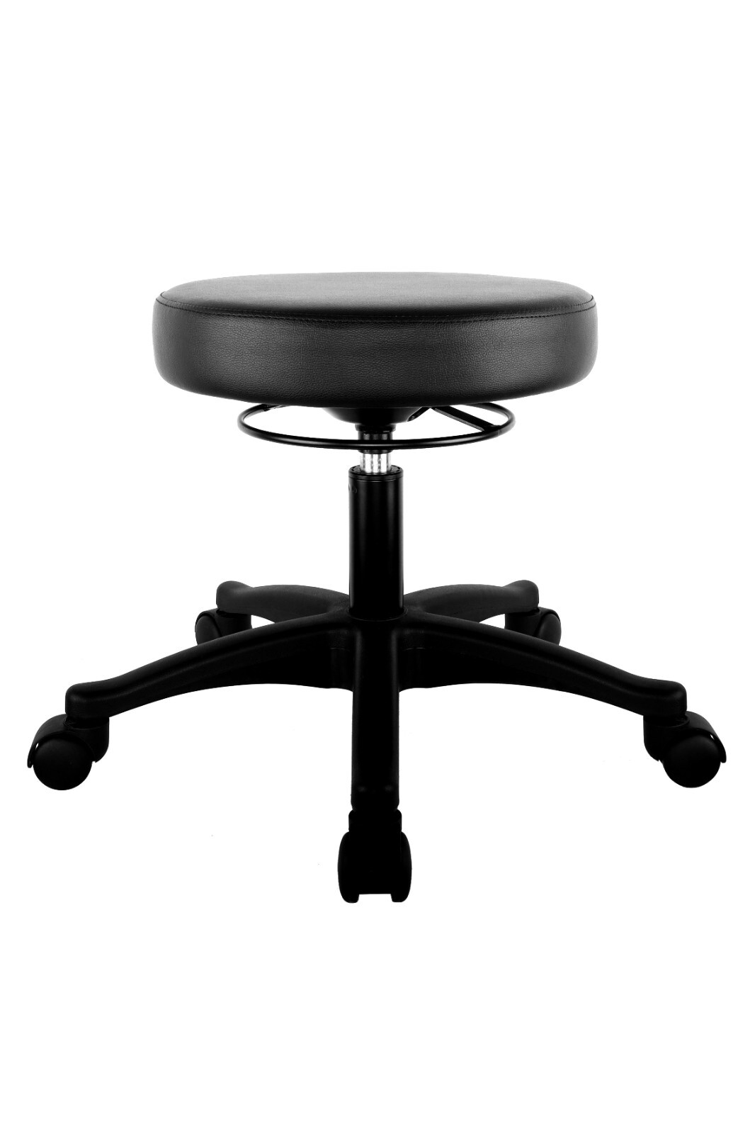 Table Height Adjustable Round Stool Heavy Duty Spa Medical Lab Black (Nylon)