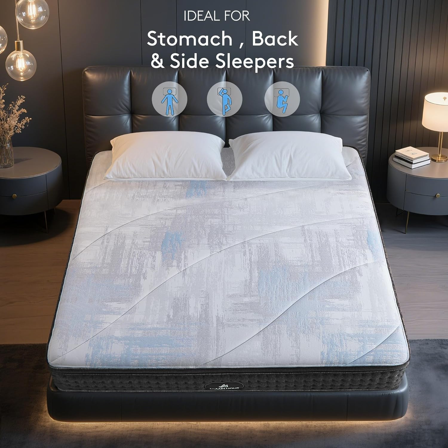 14″ Queen Hybrid Mattress with Gel Memory Foam & 7-Zone Pocketed Coils