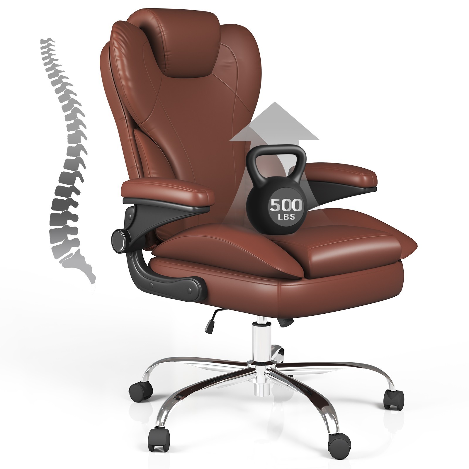 Big and Tall Office Chair Reclining High Back Leather Computer Chair