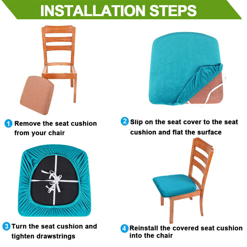 Stretch Spandex Removable Dining Chair Seat Cover Slipcovers Furniture Protector