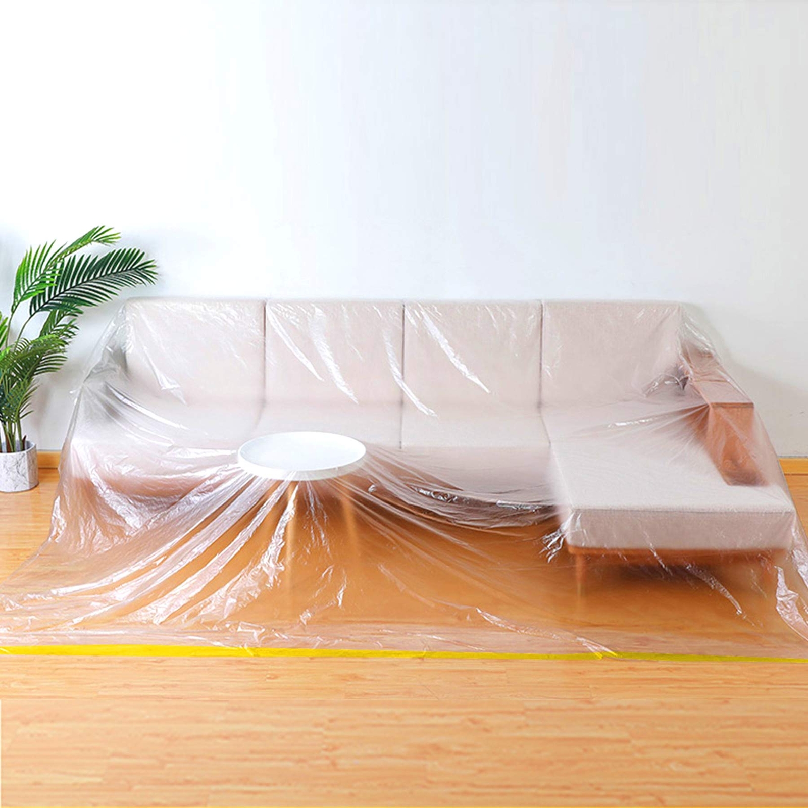 146 Inch Plastic Couch Cover Sofa Furniture Protector for Moving Storage