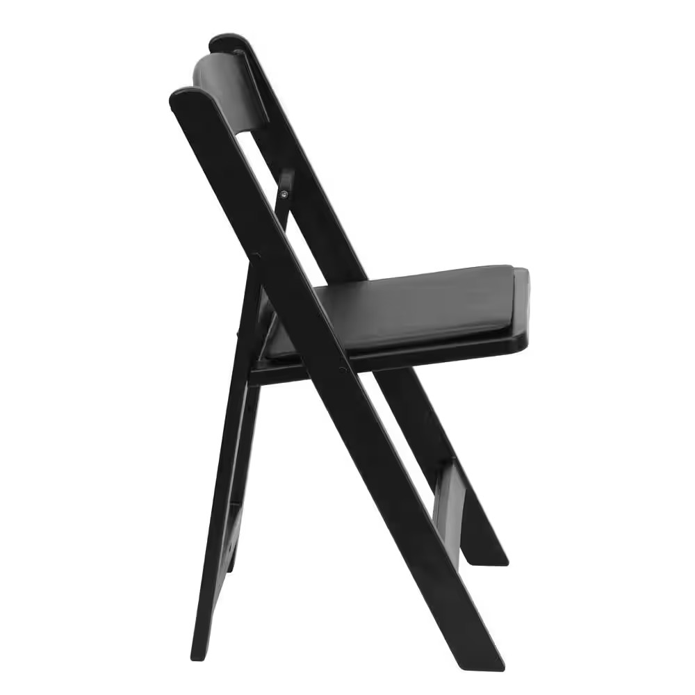 Resin Folding Chair Padded Seat Heavy Duty Event Chair 1000 Lb Black Chair
