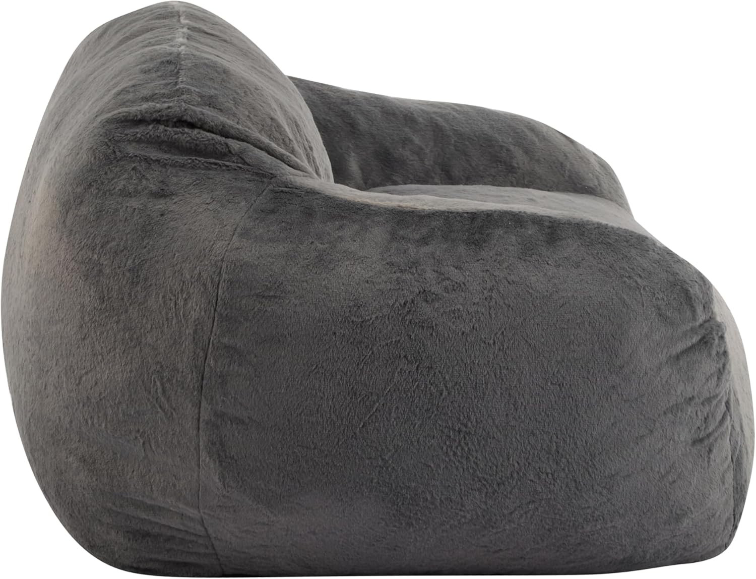 Cozy Gray Faux Fur Bean Bag Chair – Memory Foam Lounge for All Ages