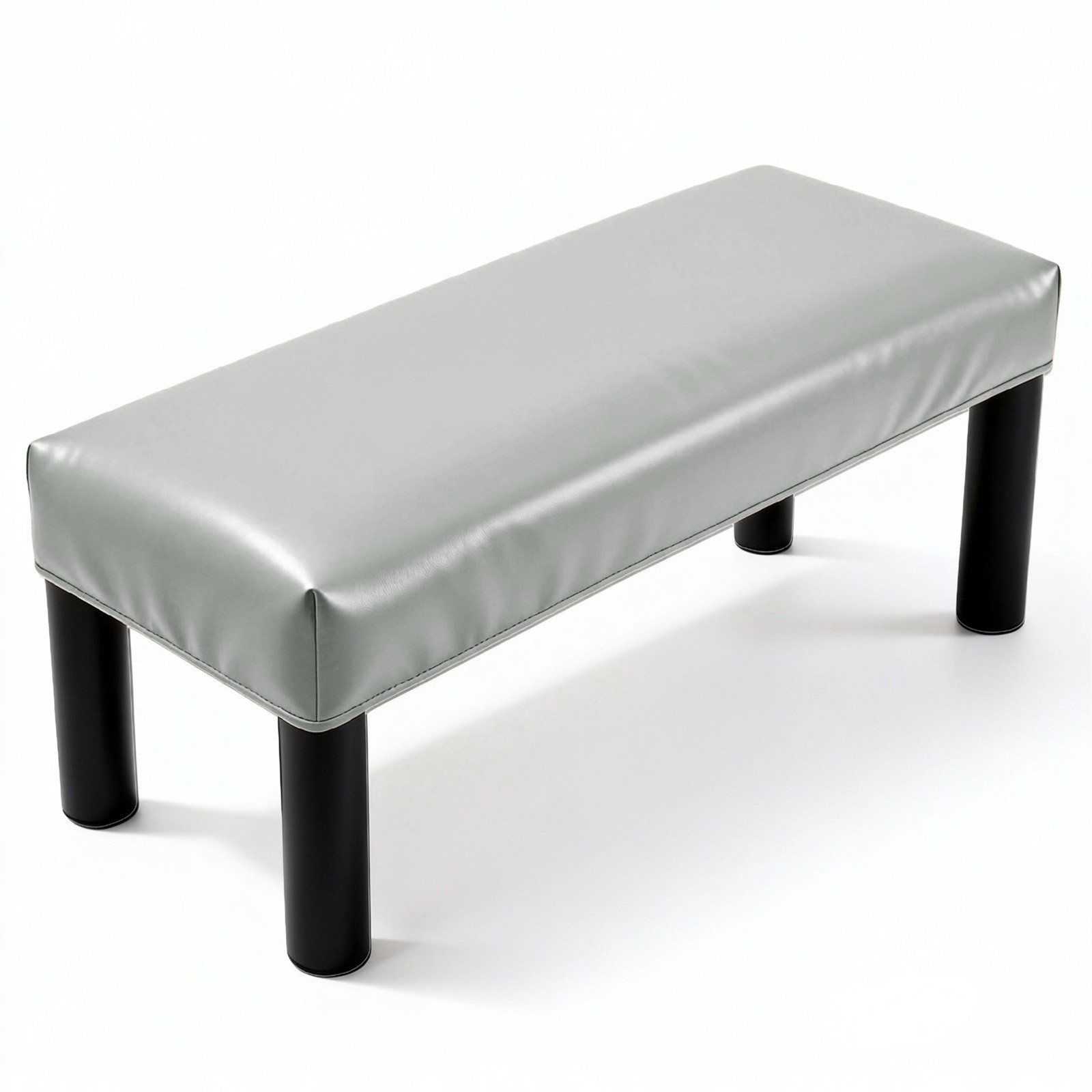Stretch PU Waterproof Dining Bench Slipcover 27.6″-31.5″, Light Gray