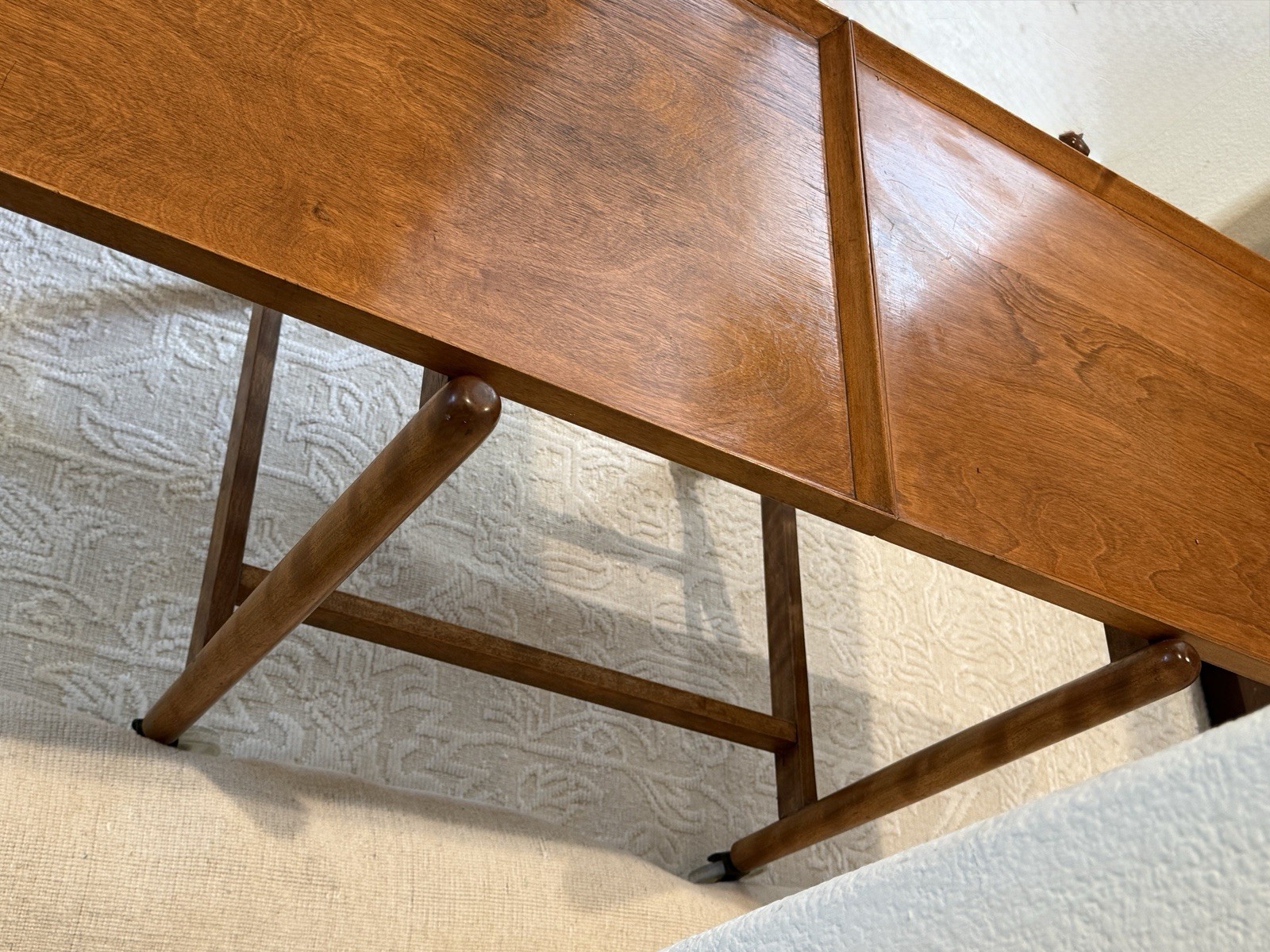 Vintage Poul Hundevad Danish Modern Teak Expanding Trolley Bar Tea Cocktail Cart