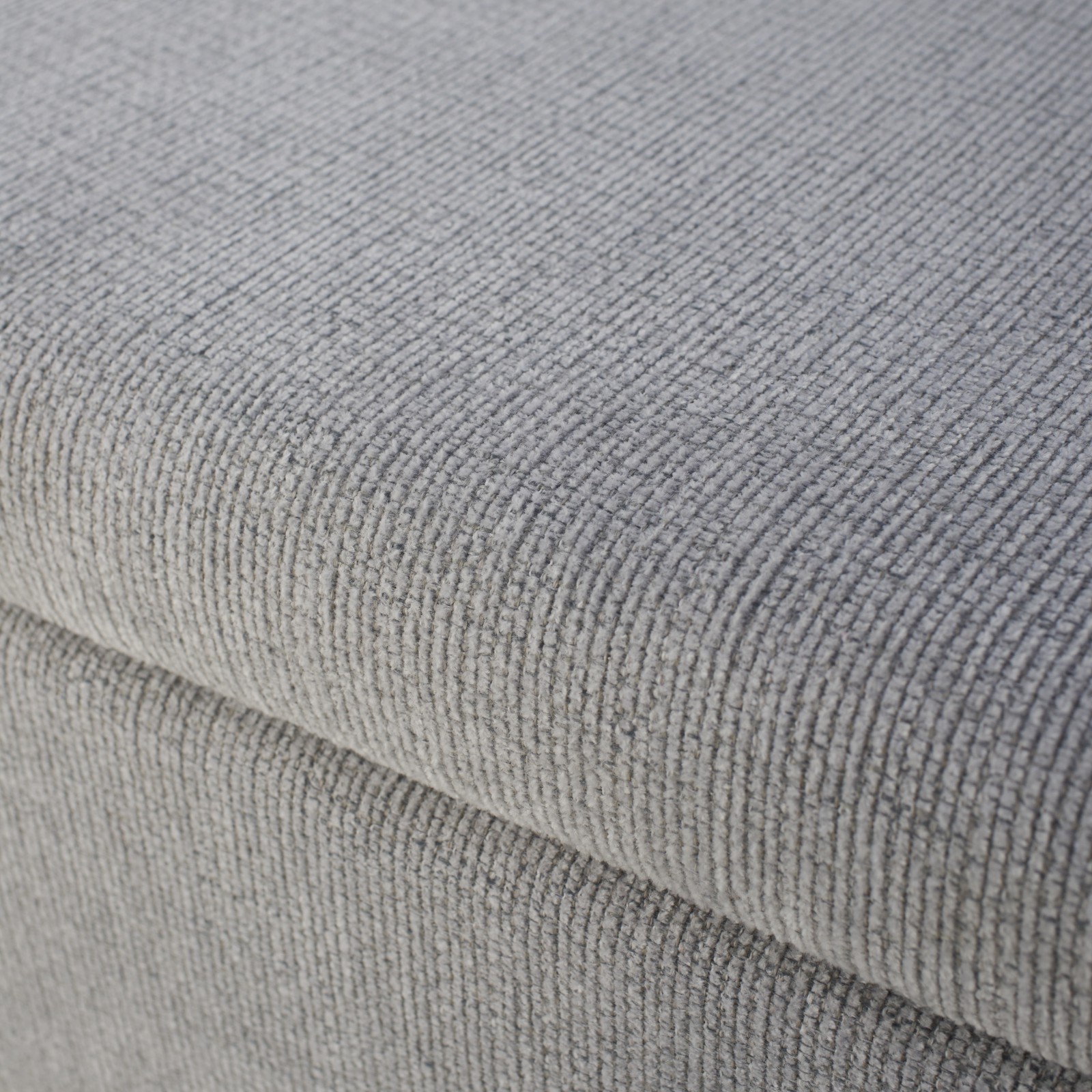 Upholstered Storage Ottoman Bench for Living Room, Bedroom, Grey w/ Metal Base