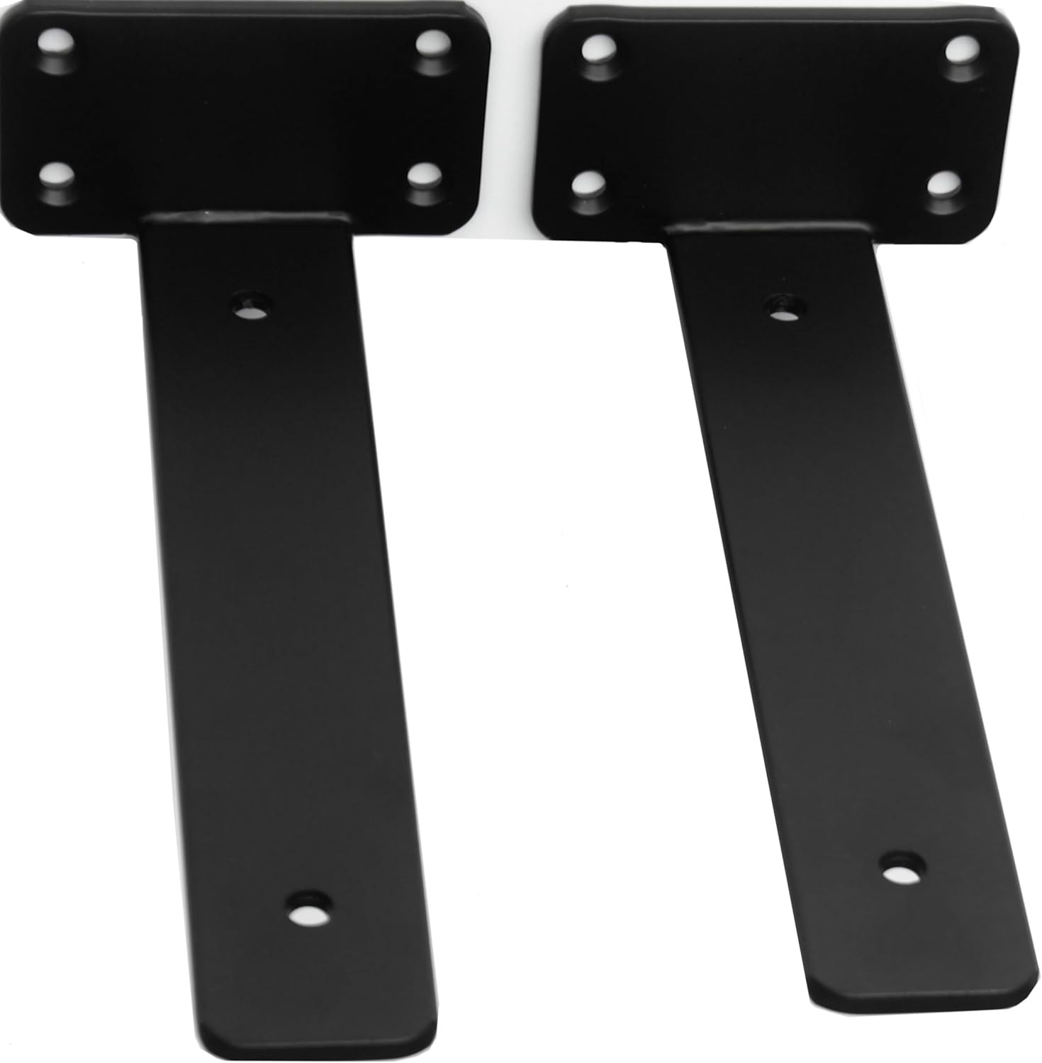 2 Pack – 10 inch Black Hidden L Shelf Bracket (1/5 Inch Thicked) Iron Floating S