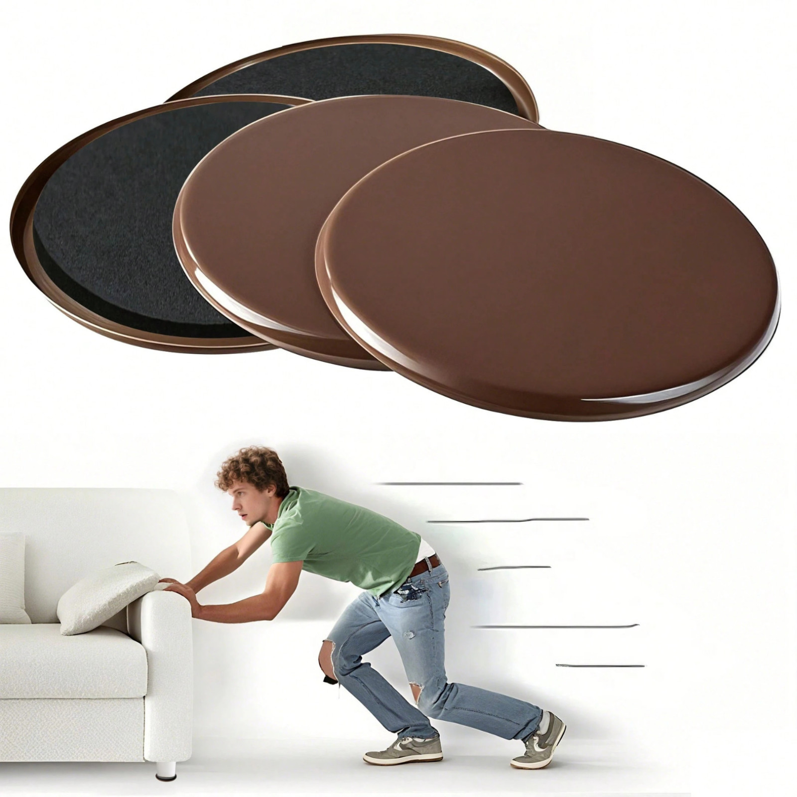 Heavy Duty Furniture Sliders for CARPET Hardwood Floors Pads Table Movers Glides