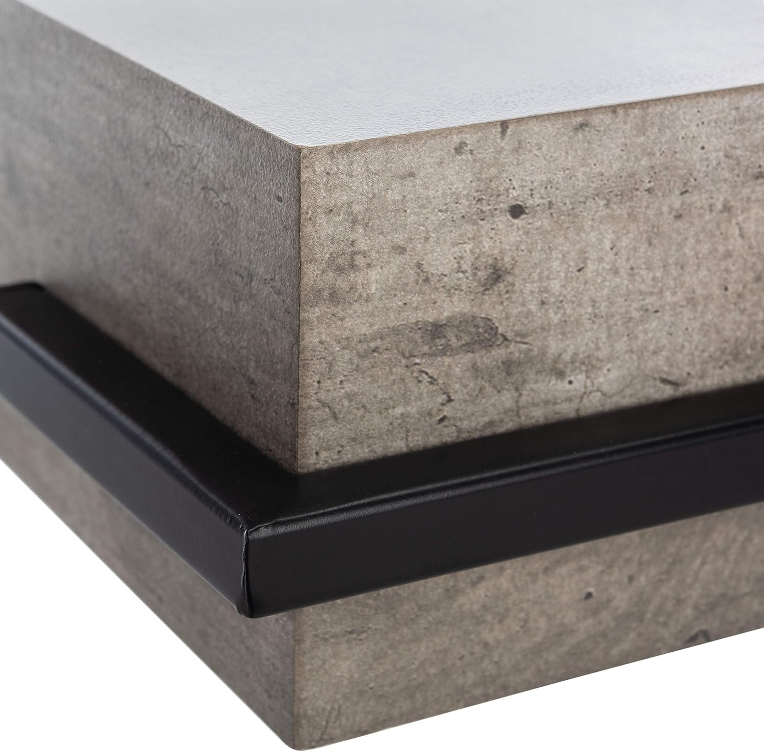 Modern Industrial Light Grey & Black Square Accent Table by Home