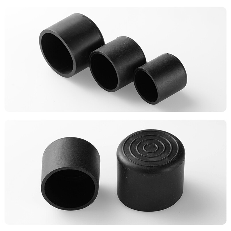 Black Round Rubber Chair Table Feet Furniture End Cover Caps Dust Cap 6mm-120mm