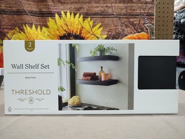 Threshold 2pc Traditional Wall Shelf Set Black – 15.75in X 4in X 1.75in