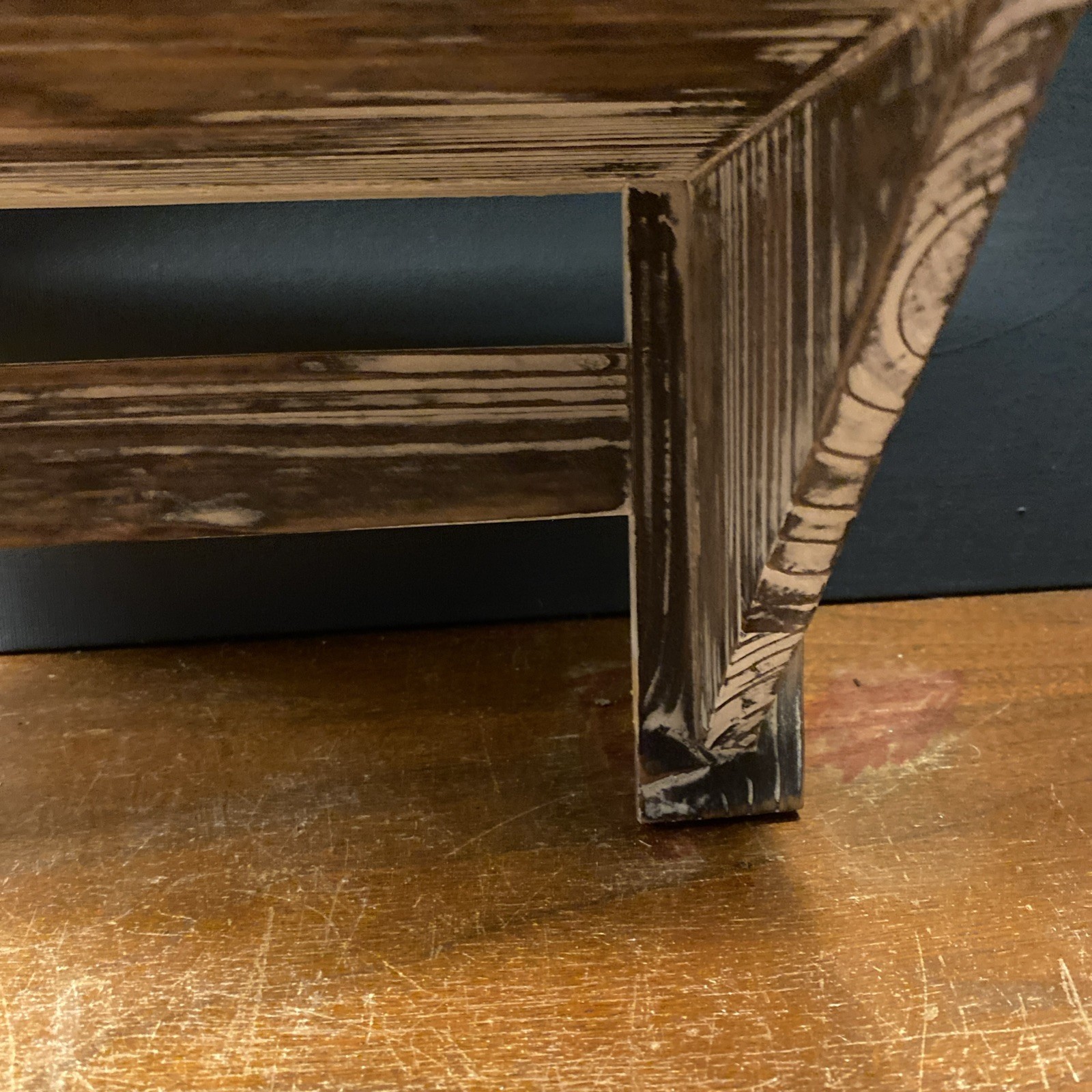 2 Shelf Free Floating rustic Double shelf for walls 16” X 13” W/Mounting Hooks