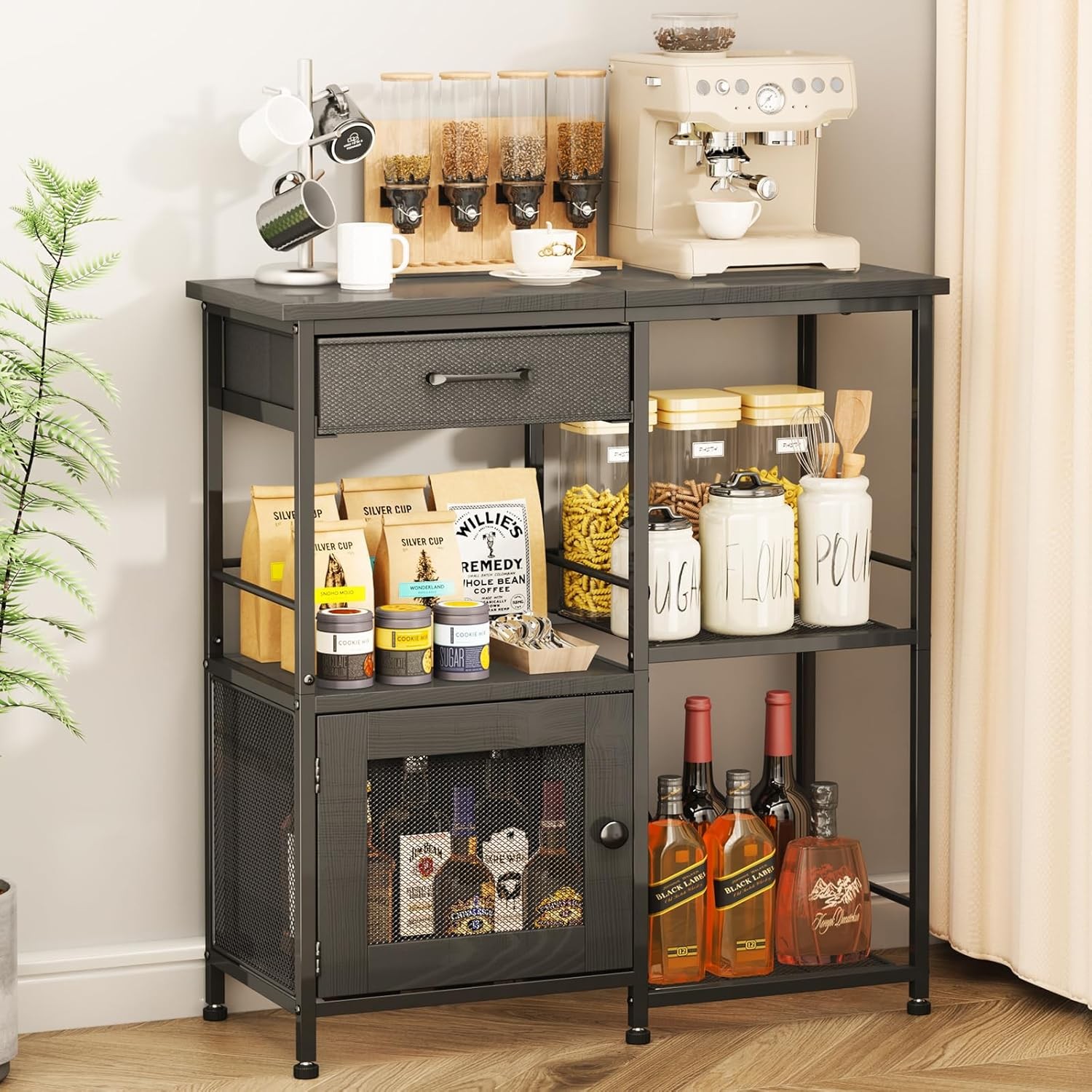 ‘x14. ‘ Coffee Bar Cabinet – Large Farmhouse Coffee Stand