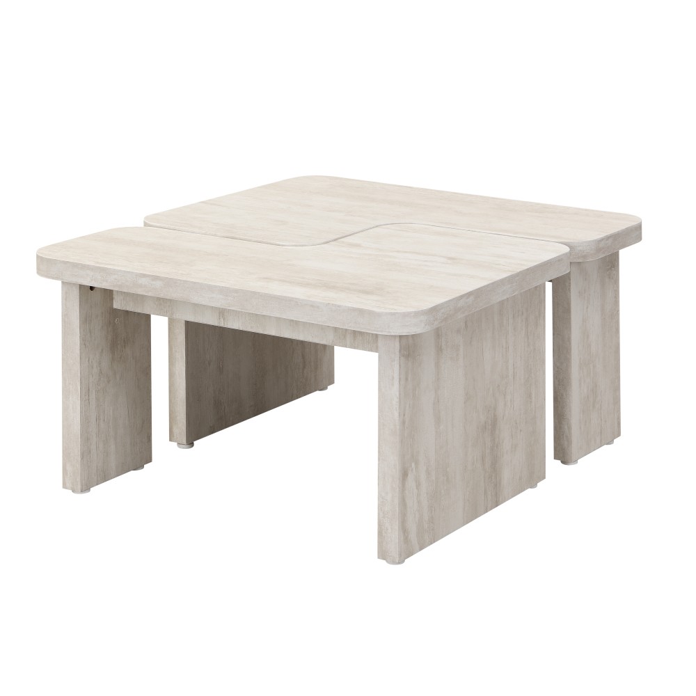 Coffee Table Detachable Impact-Resistant Rounded Corners Design
