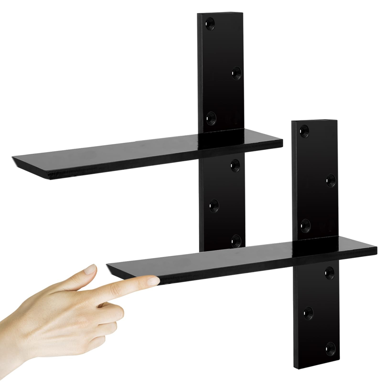 3/8″ Thick Heavy-Duty Floating Shower Bench Brackets – 12″ L x 2.5″ W Wall
