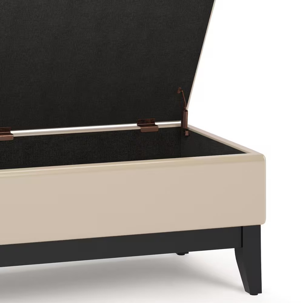 Oregon 42 In. Wide Transitional Rectangle Storage Ottoman Bench with Tray in Sat