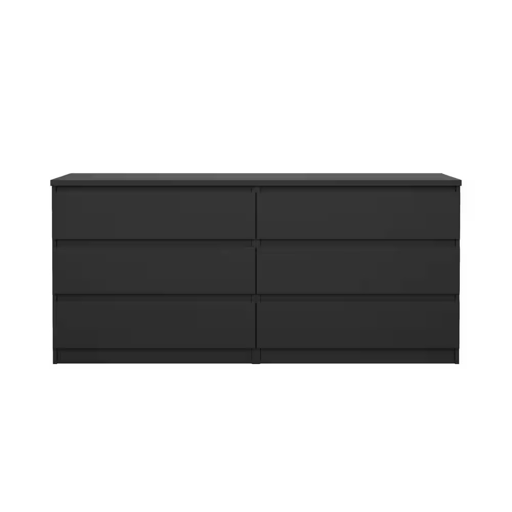Scottsdale Black Matte 6 Drawers 60.55 In. Dresser without Mirror