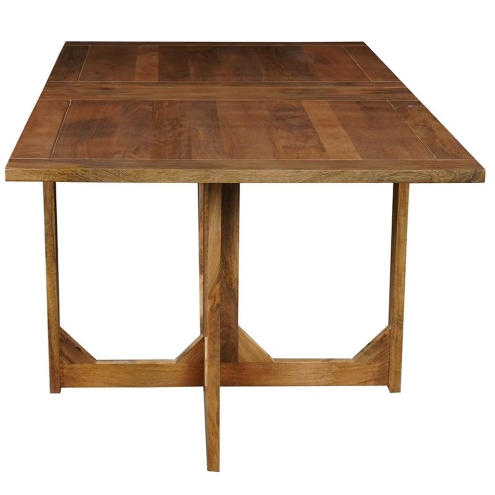 Pemberly Row 62″ Rectangular Mango Wood Dining Table with Folding Top in Brown