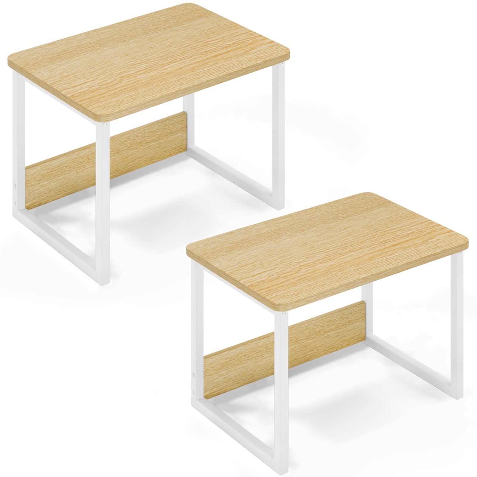 Desktop Printer Stand 2 Pack Printer Shelf for Desk Home/Office,Maple.
