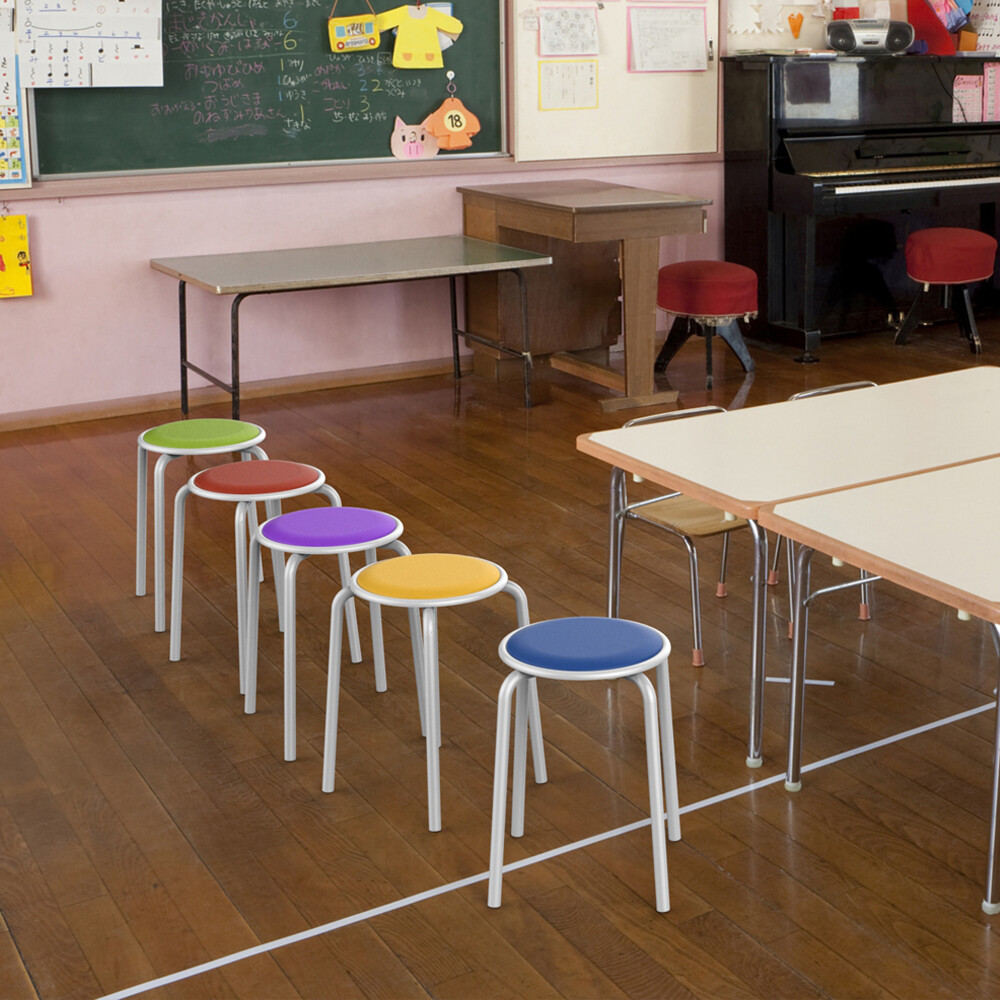 5pcs Stack Stools Classroom Stools Chairs for Kids Students Padded Seat 17.7″ H