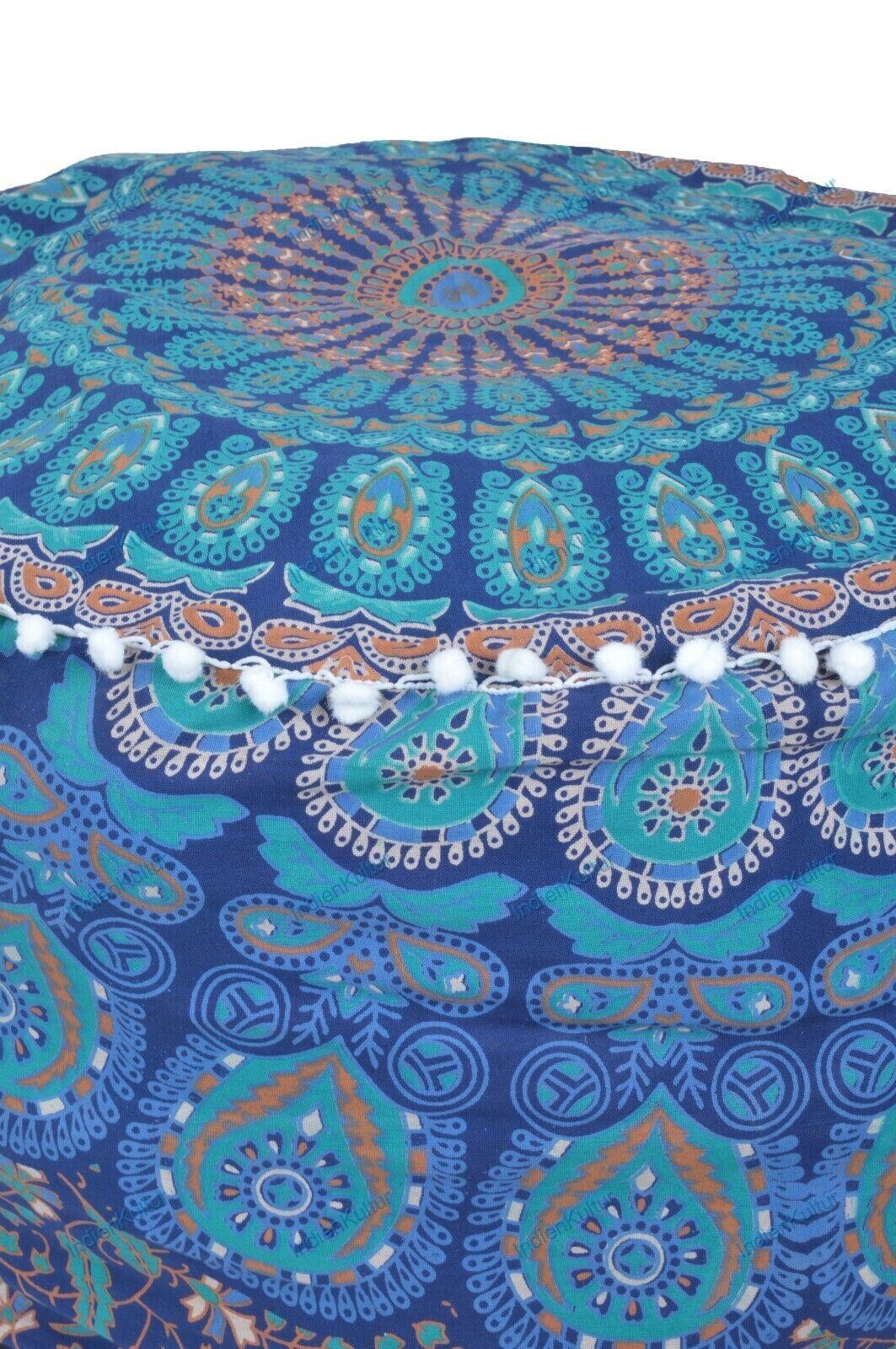 Handmade Traditional Decorative Mandala Ottoman Pouffe Footstool Chair Cover