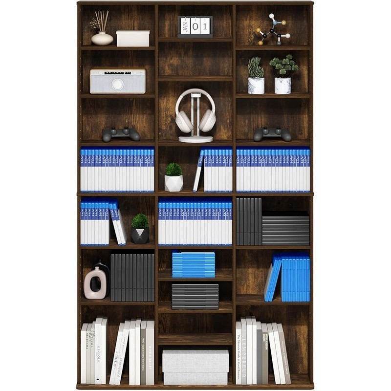24 Shelf Media Storage DVD Rack Adjustable Organizer DVD CD Blu-ray Games New