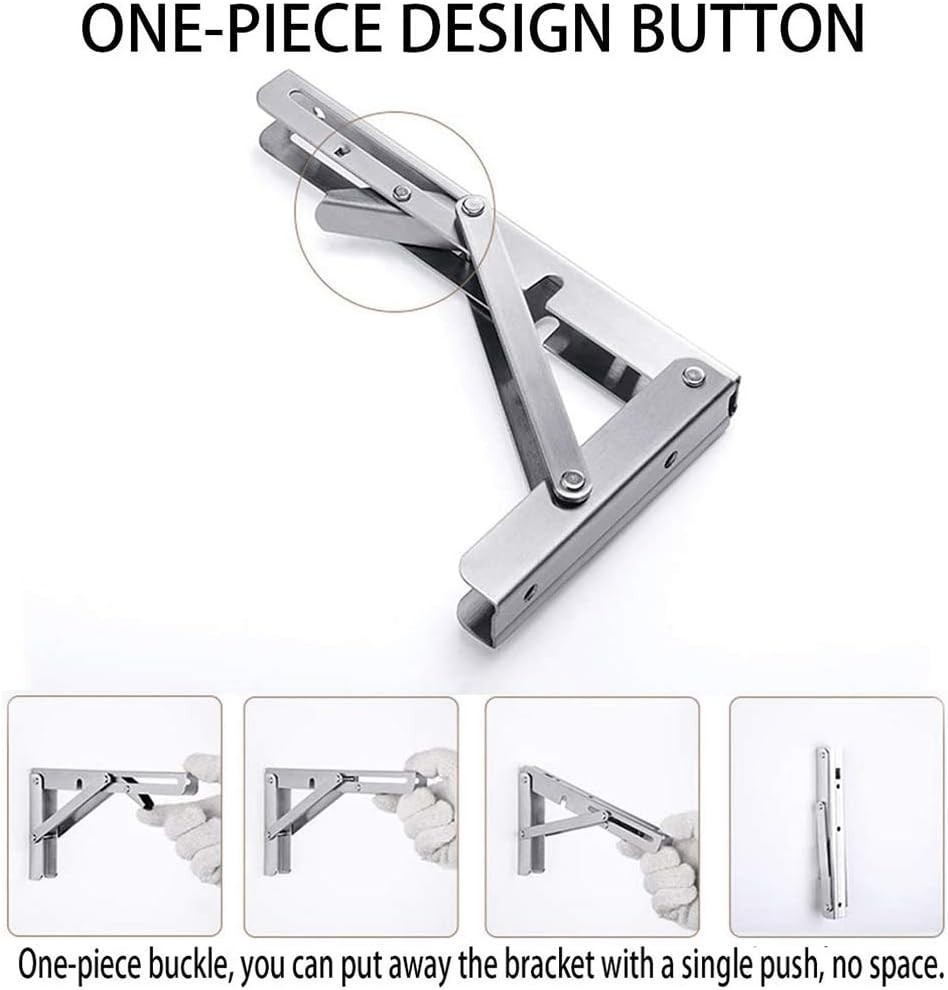 Folding Shelf Brackets – 24 Inch Heavy Duty Stainless Steel Collapsib