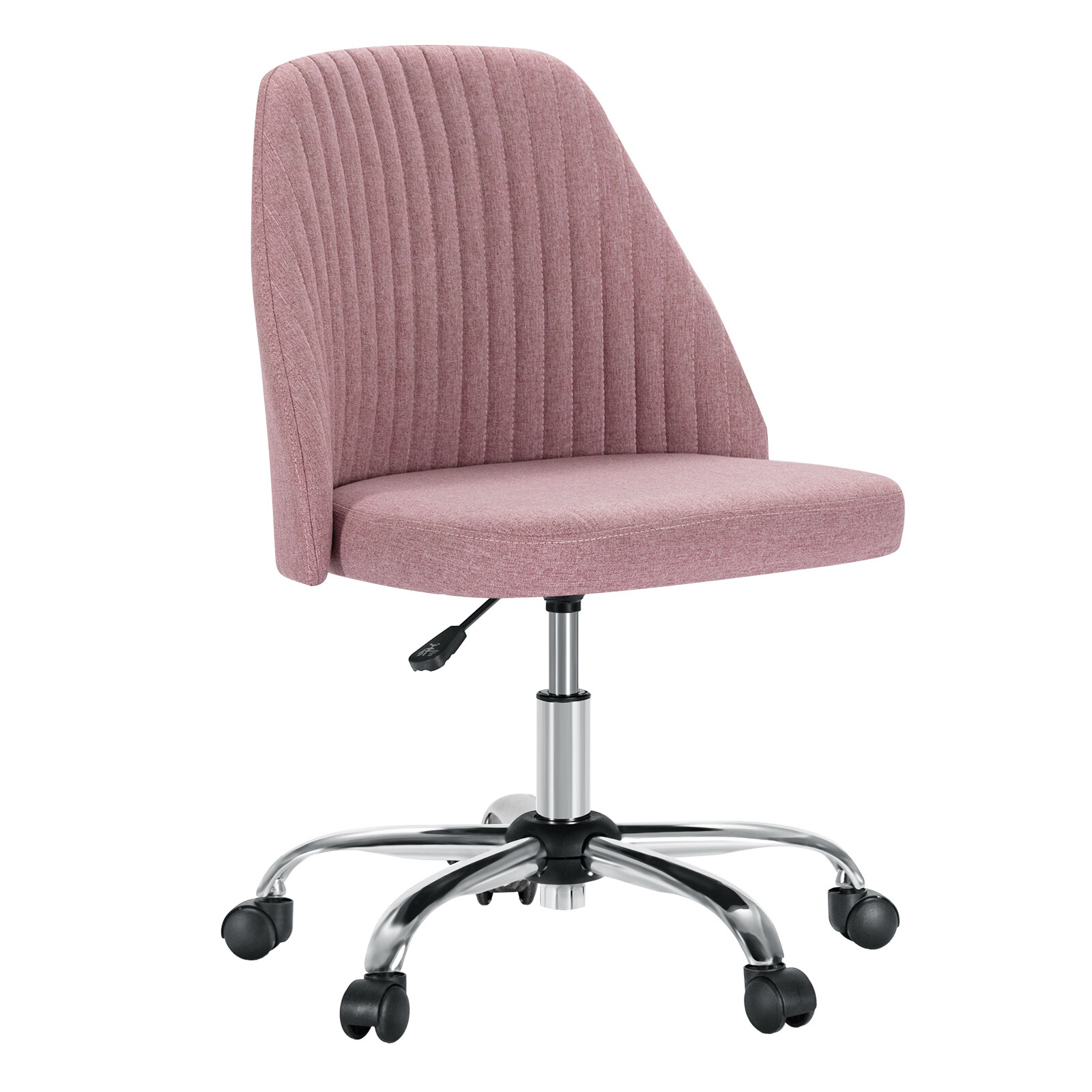 Office Chair Armless Chairs Cute Fabric Desk Adjustable Height Swivel Wheel